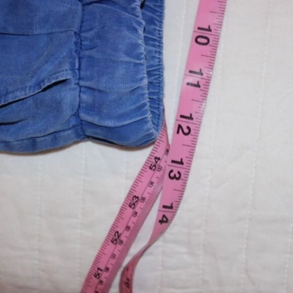 Zara Blue Linen high waisted Joggers Pants Women Size Small